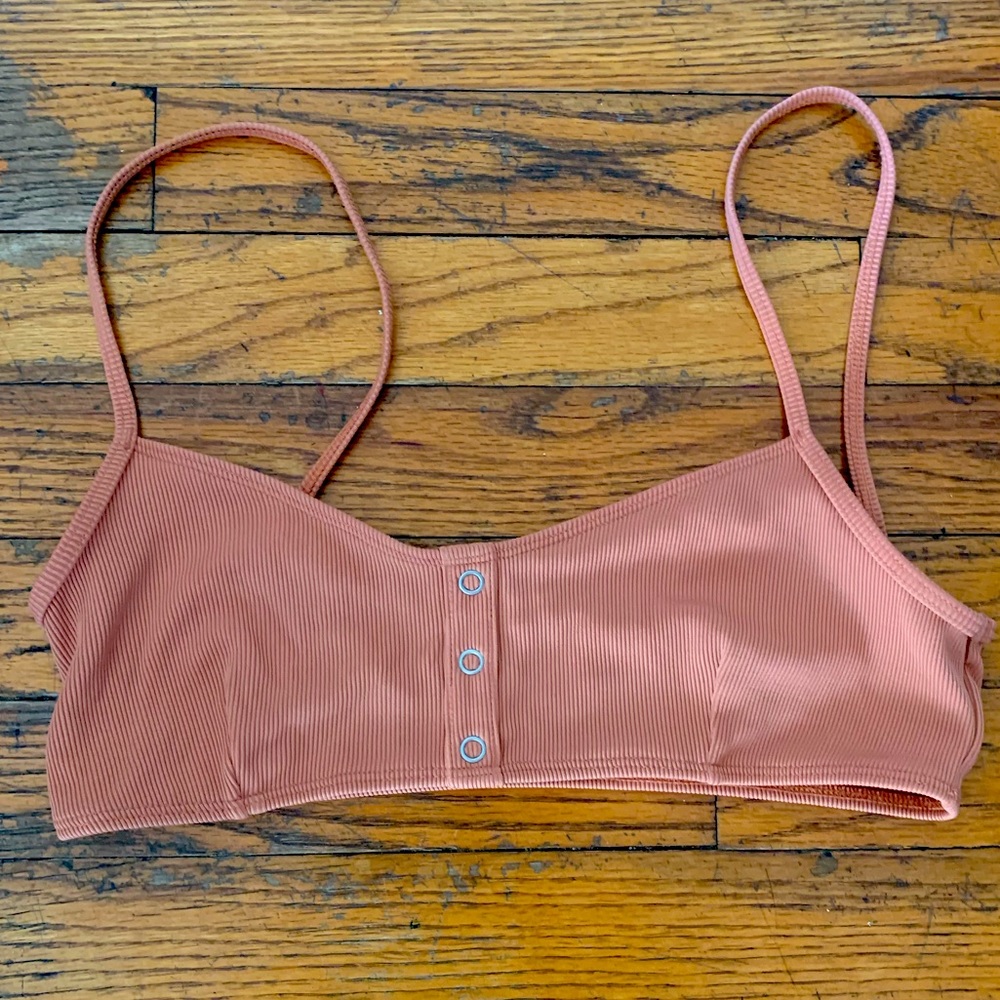 Terra Cotta Ribbed Bikini Top Bralette